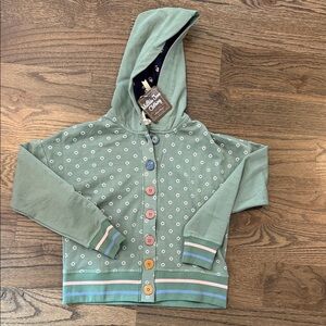 Matilda Jane NWT Kids Green Button-Up Just Imagine Norah Hoodie
